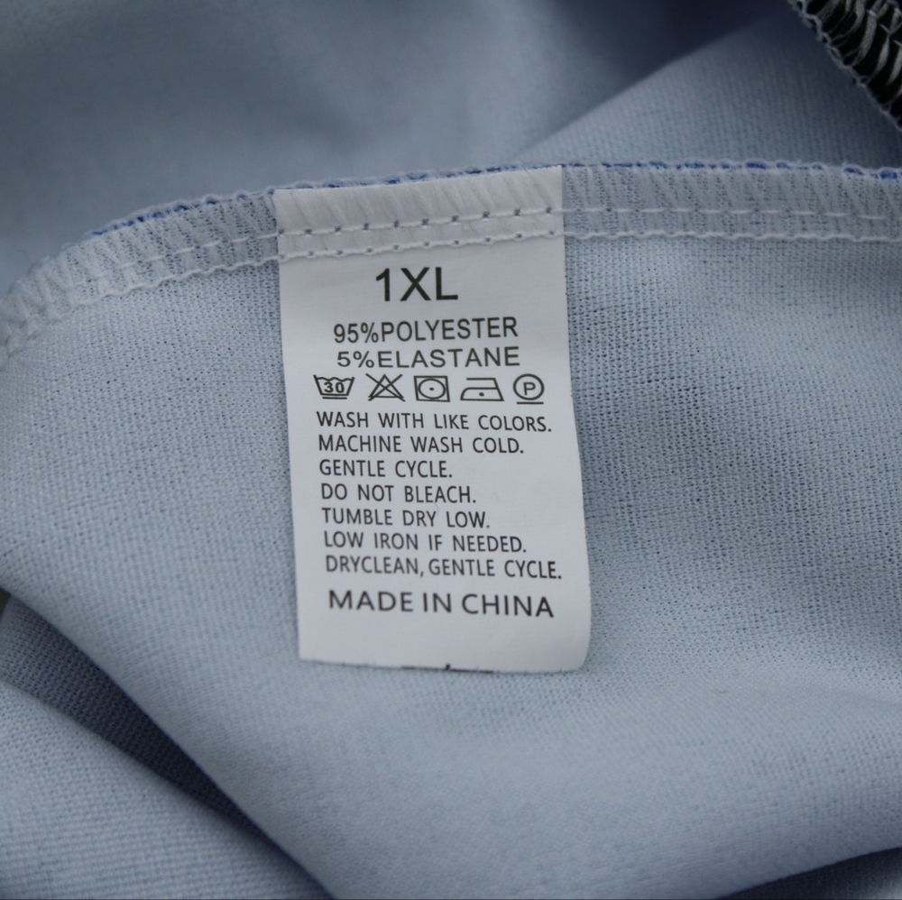Women’s 1XL Graphic Letterman Style Jacket Blue White Button Up - Picture 7 of 7